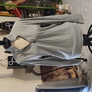 GAP Sweater Women Athletic Fit Gray Quarter zip sweat shirt sweater sz M